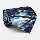 青、黒、白の交差線 ネクタイ (ロール)