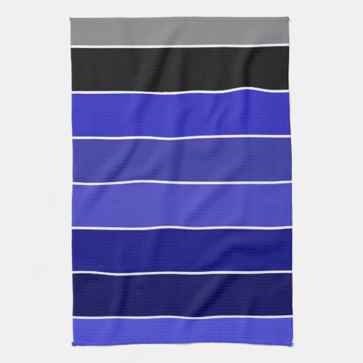 青、黒、白の各ストライプ キッチンタオル (縦)