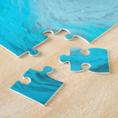 青、黒、白の大理石の流体アート ジグソーパズル (側面)