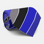 青、黒、白の対角線のストライプ ネクタイ (ロール)