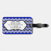 青、黒、白の波状ののラゲッストライプジタグ ラゲッジタグ (裏面横)