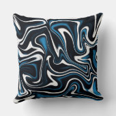 青、黒、白の渦巻き クッション (裏面)