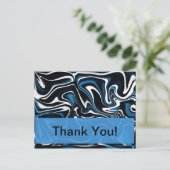 青、黒、白の渦巻き ポストカード (スタンド正面)