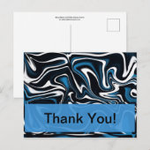 青、黒、白の渦巻き ポストカード (正面/裏面)
