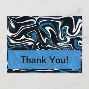 青、黒、白の渦巻き ポストカード