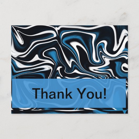 青、黒、白の渦巻き ポストカード (正面)