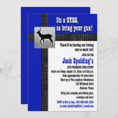 青、黒、白の鹿の招待状 招待状 (正面/裏面)