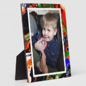 青、黒、緑の大理石フェイクの写真  フォトプラーク (側面)