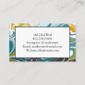 青、黒、金ゴールド大理石 名刺 (裏面)