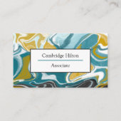 青、黒、金ゴールド大理石 名刺 (正面)