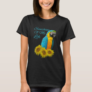 青(&A);金ゴールドマコウパロットサンシャインサンフラワー Tシャツ