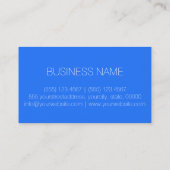 青(Crayola)色の背景 名刺 (裏面)