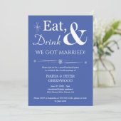 青 Eat Drink We Got Married 秘密結婚パーティー 招待状 (スタンド正面)
