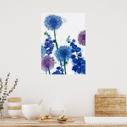 青（u水色） ポスター (キッチン)