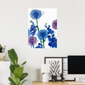 青（u水色） ポスター (ホームオフィス)