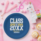 青|Yellow Frashing Class Year ペーパープレート (パーティー)