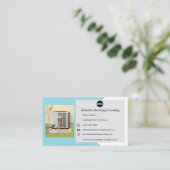 青ACユニット加熱冷却Hvac名刺 名刺 (スタンド正面)