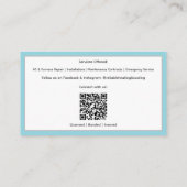 青ACユニット加熱冷却Hvac名刺 名刺 (裏面)