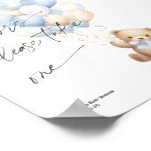 青Bearly待ち少年シャワー好意サイン ポスター (角)