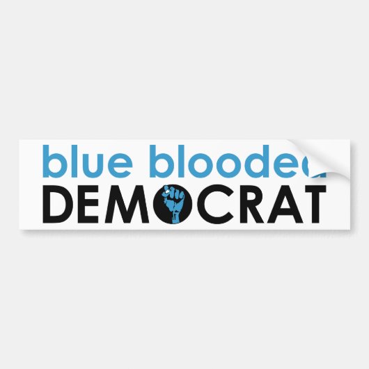 青blooded民主主義者: 握りこぶし バンパーステッカー (正面)