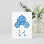 青D20サイコロ表の番号葉書 ポストカード (スタンド正面)