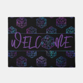 青D20パターン | RPGファンタジーテーブルトップへようこそ ドアマット (正面)