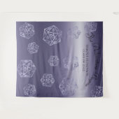 青D20 | RPGサイコロ結婚のフォトブース背景 タペストリー (正面(横))