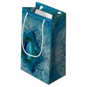 青Geode Rock Mineral Agate結晶画像 スモールペーパーバッグ (裏面アングル)