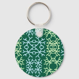 青gr雪片クリスマスパターン雪のパターン キーホルダー