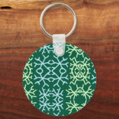 青gr雪片クリスマスパターン雪のパターン キーホルダー (正面)