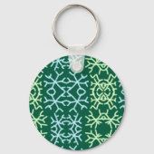 青gr雪片クリスマスパターン雪のパターン キーホルダー (裏面)