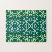 青gr雪片クリスマスパターン雪のパターン ジグソーパズル (横)