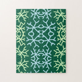 青gr雪片クリスマスパターン雪のパターン ジグソーパズル