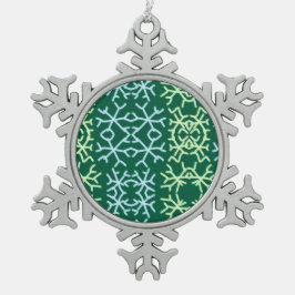 青gr雪片クリスマスパターン雪のパターン スノーフレークピューターオーナメント