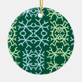 青gr雪片クリスマスパターン雪のパターン セラミックオーナメント