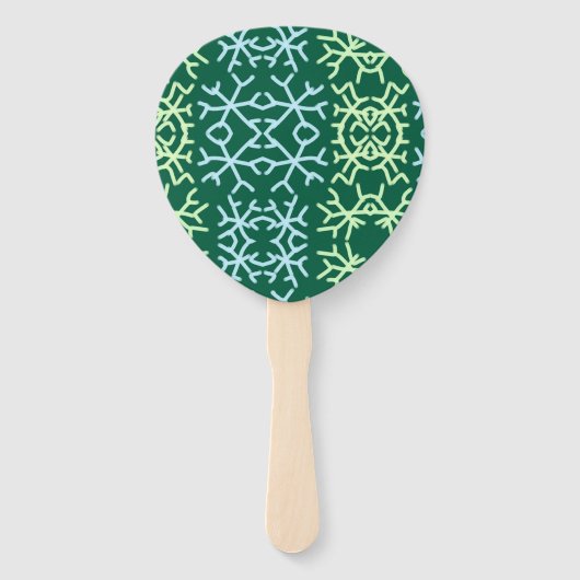 青gr雪片クリスマスパターン雪のパターン ハンドファン (正面)