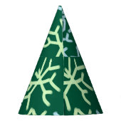 青gr雪片クリスマスパターン雪のパターン パーティーハット (裏面)