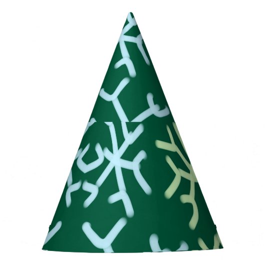 青gr雪片クリスマスパターン雪のパターン パーティーハット (正面)