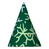 青gr雪片クリスマスパターン雪のパターン パーティーハット (右)