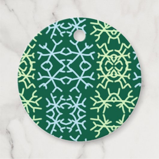 青gr雪片クリスマスパターン雪のパターン フェイバータグ (正面)