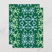青gr雪片クリスマスパターン雪のパターン ポストカード (正面/裏面)