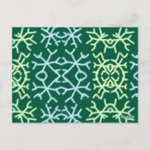 青gr雪片クリスマスパターン雪のパターン ポストカード (裏面)