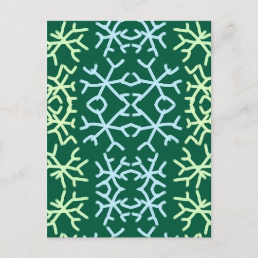 青gr雪片クリスマスパターン雪のパターン ポストカード (正面)