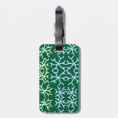 青gr雪片クリスマスパターン雪のパターン ラゲッジタグ (裏面縦)