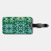 青gr雪片クリスマスパターン雪のパターン ラゲッジタグ (裏面横)