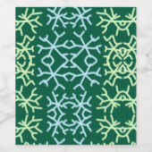 青gr雪片クリスマスパターン雪のパターン ワインラベル (シングルラベル)