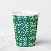 青gr雪片クリスマスパターン雪のパターン 紙コップ (裏面)