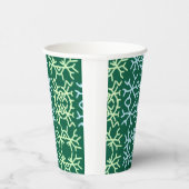 青gr雪片クリスマスパターン雪のパターン 紙コップ (右)