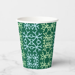 青gr雪片クリスマスパターン雪のパターン 紙コップ
