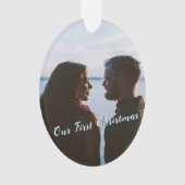 青Let it雪初めてのクリスマス写真 オーナメント (正面)